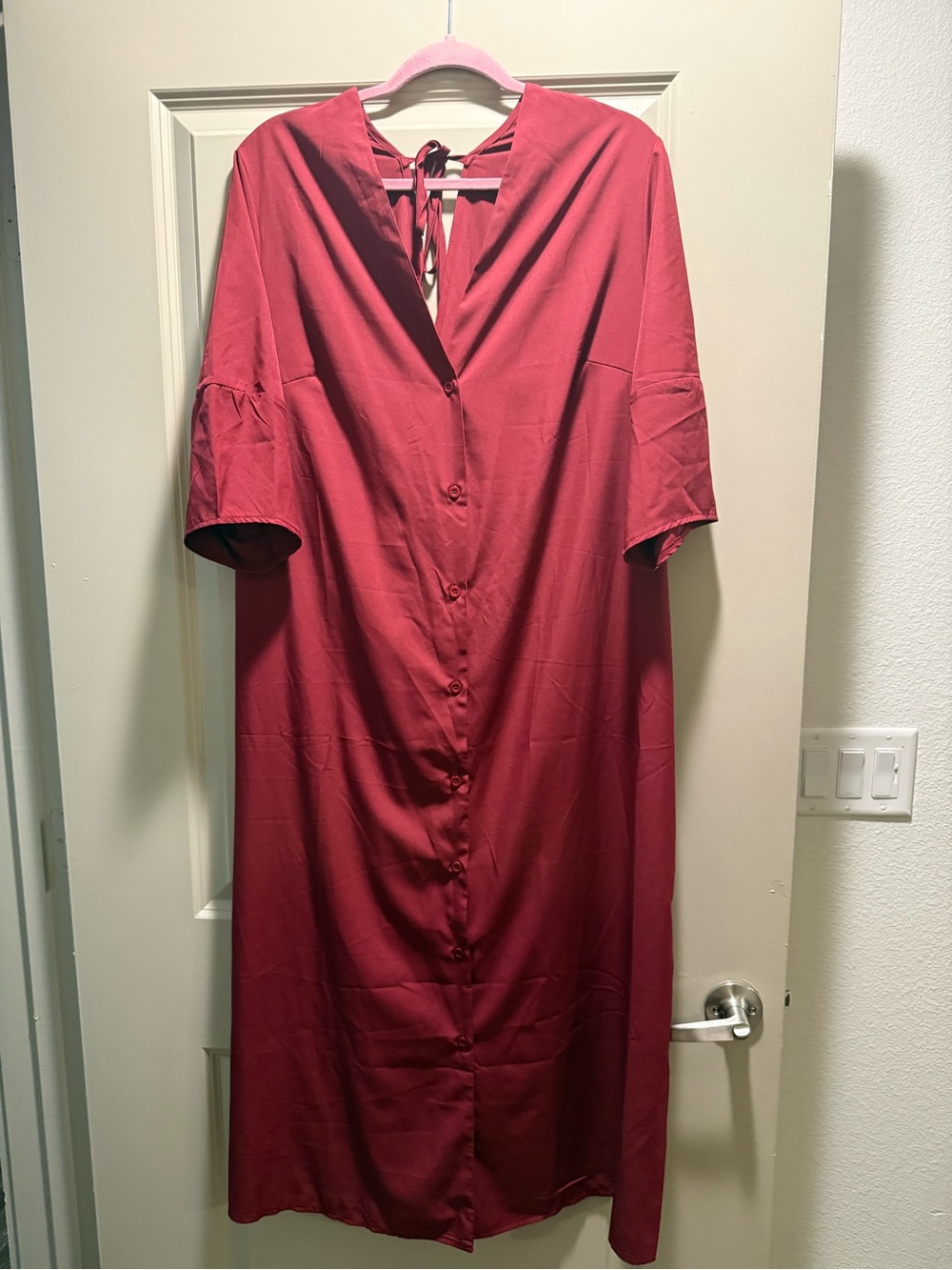 NWOT SHEIN Plus 2XL Burgundy Button Front Maxi Dress